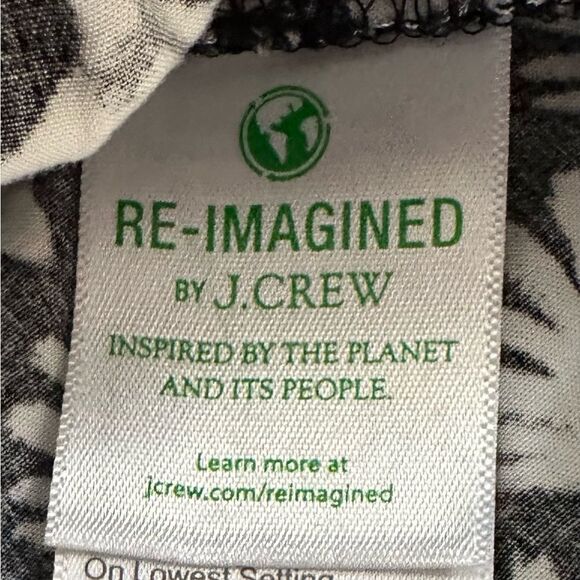 J. Crew Re-Imagined Midi Dress with Ruffle Curved Hem. Black/White Pattern Sz 14 - Picture 8 of 9